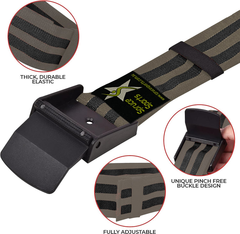 BFR Blood Flow Resistance Arm Straps with Buckle - Pair - Spruce Sports