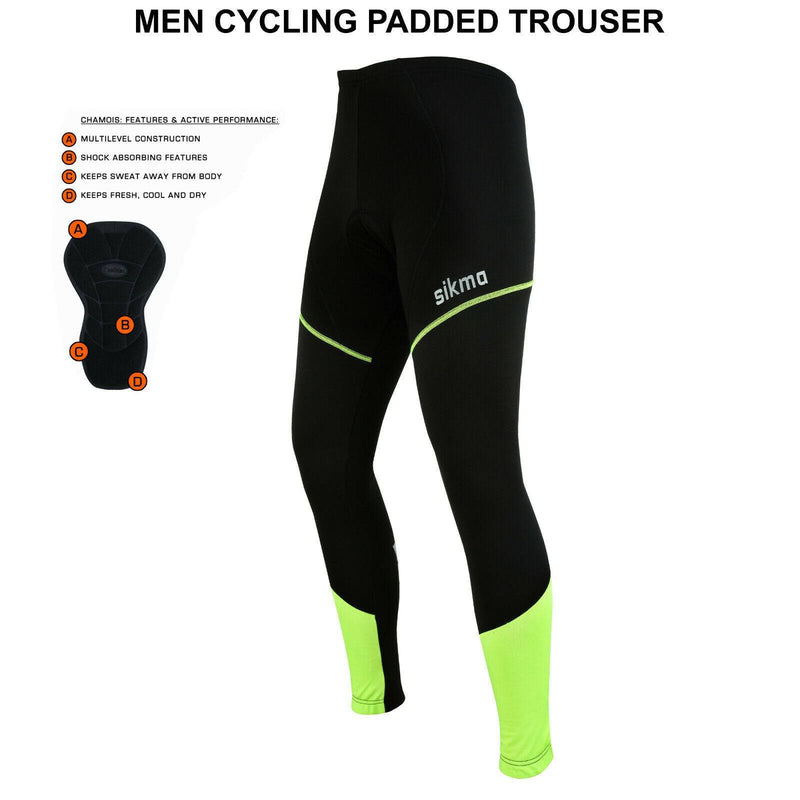Men's Winter Cycling Padded Tights - Spruce Sports